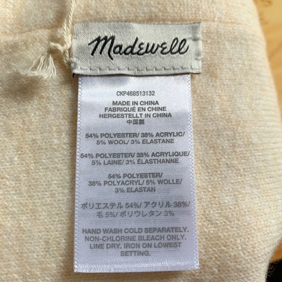 New Madewell Beanie Pom Pom Spellout Gray - Picture 3 of 7